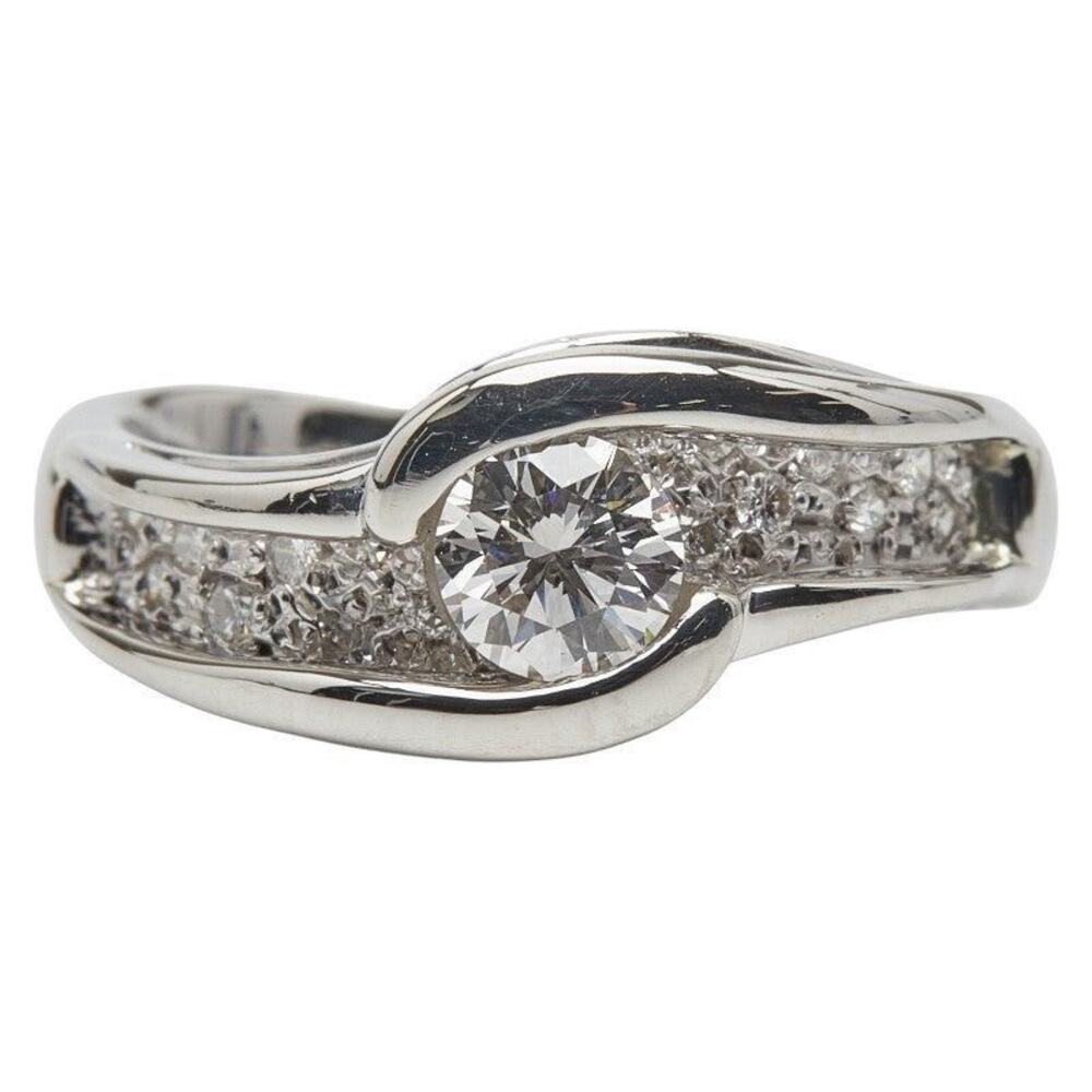 Unbranded Diamond Platinum 900 Ring Silver